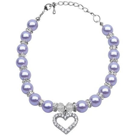 UNCONDITIONAL LOVE Heart and Pearl Necklace Lavender Lg 10-12 UN788883
